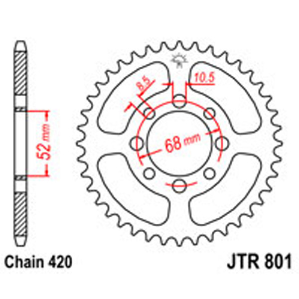 JT JT Rear Sprockets R/W 801-45T SUZ